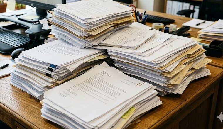 書類の山